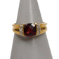 Pre-Owned 9ct Gold Garnet & Diamond Ring Size N
