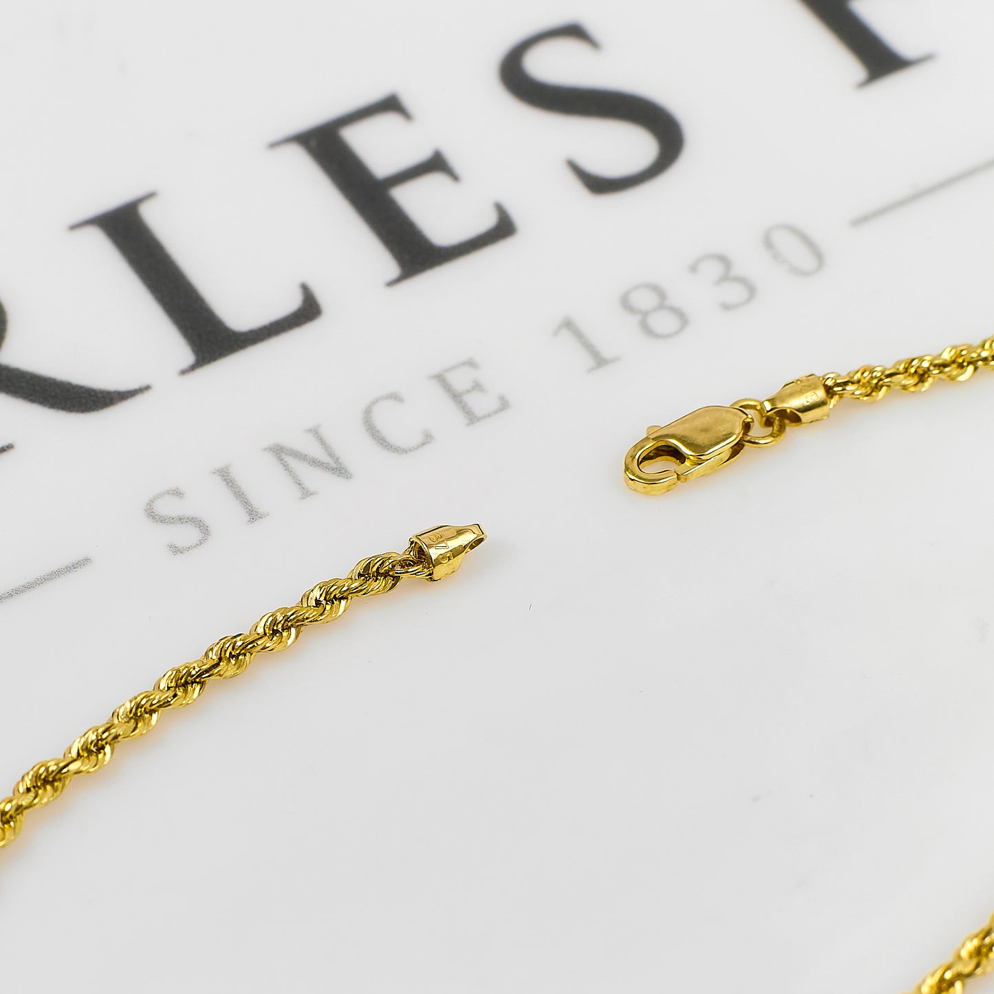 Pre-Owned 9ct Gold Rope Chain Bracelet 7 Inch
