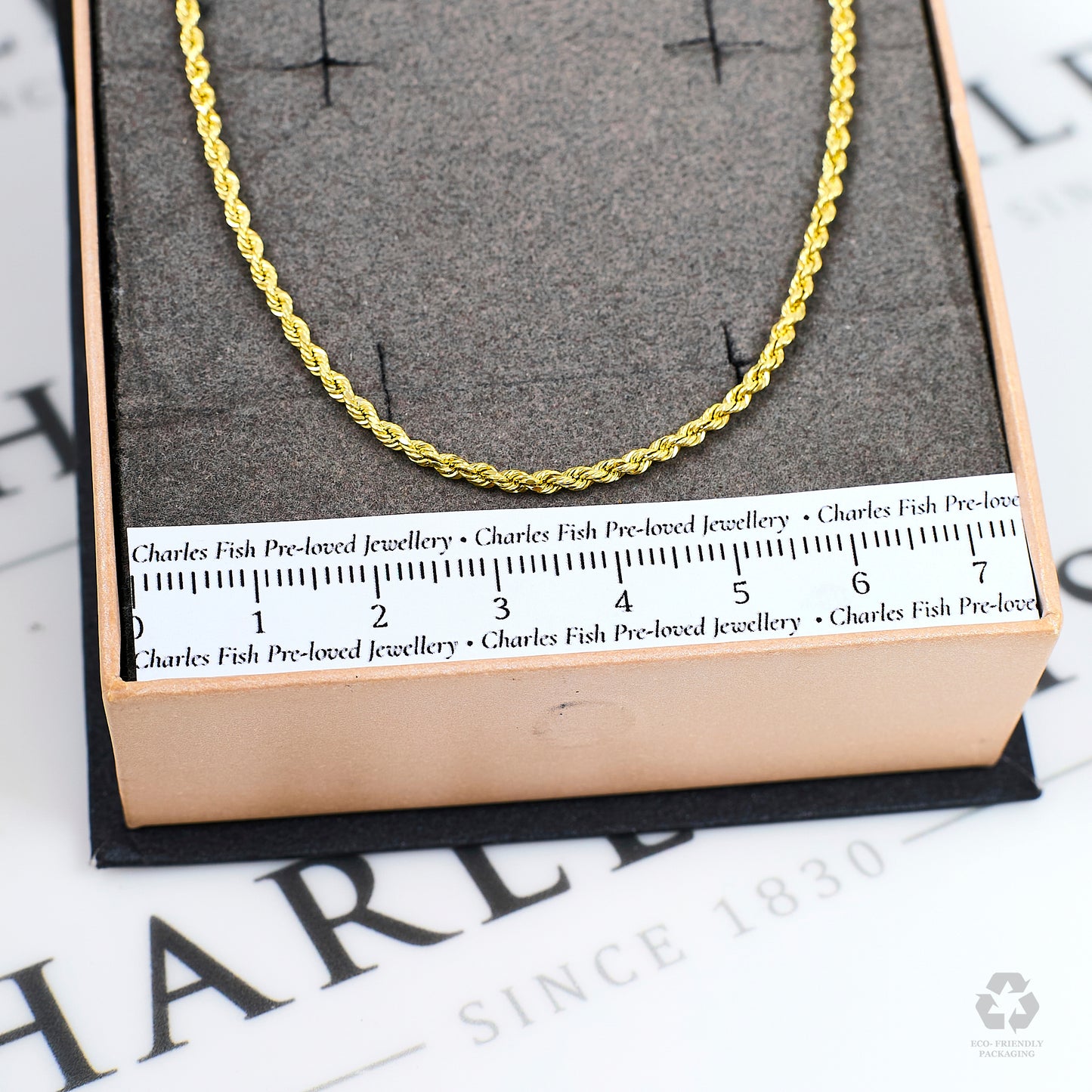 Pre-Owned 9ct Gold Rope Chain Bracelet 7 Inch