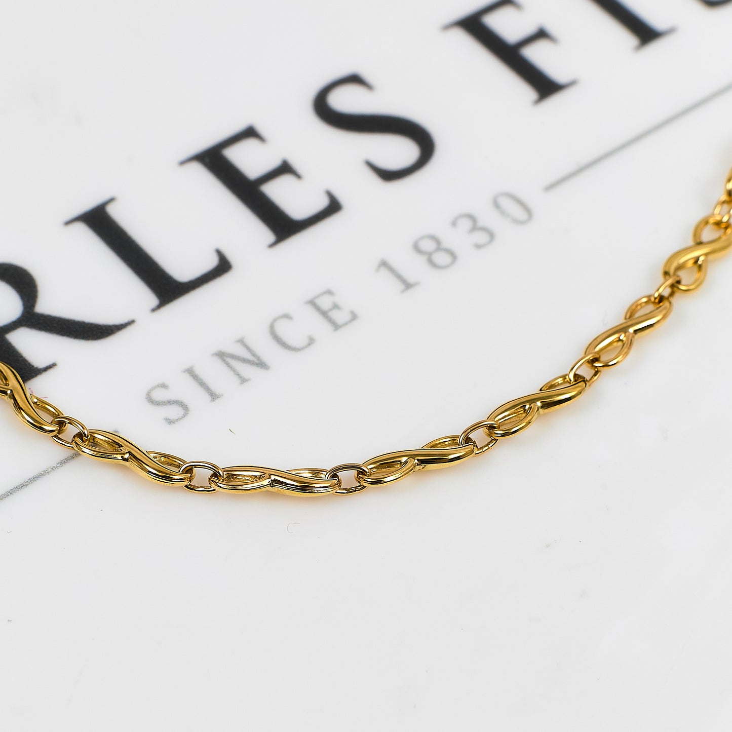 Pre-Owned 9ct Gold Infinity Symbol Bracelet 8 Inch