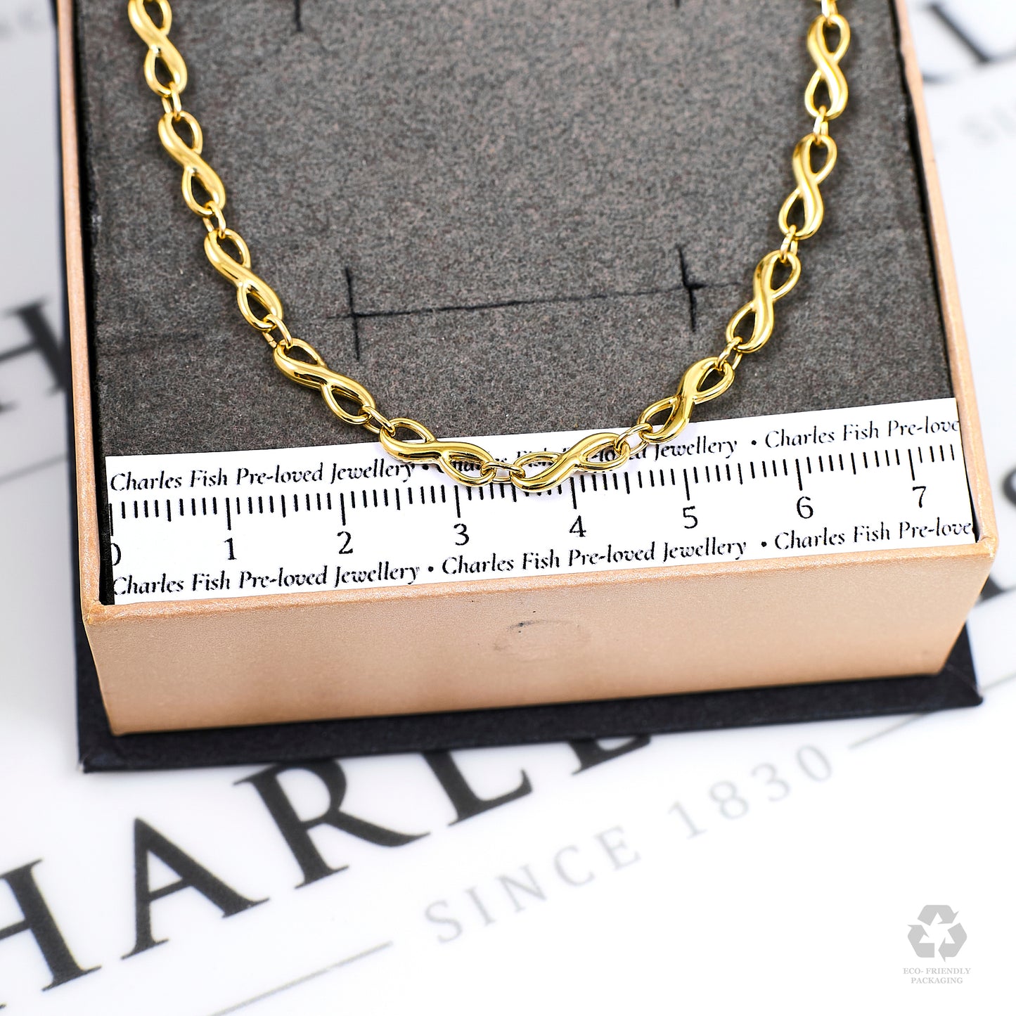 Pre-Owned 9ct Gold Infinity Symbol Bracelet 8 Inch
