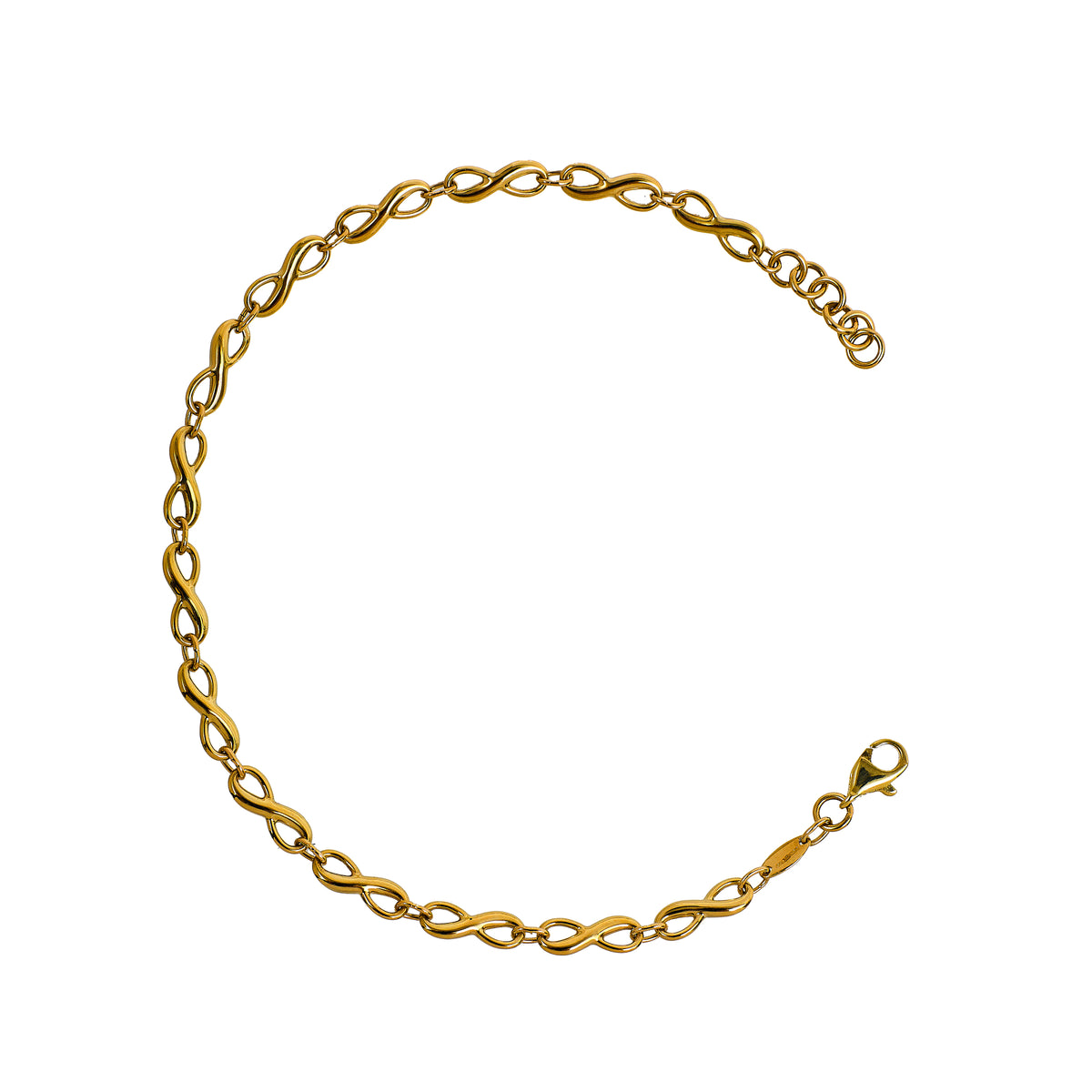 Pre-Owned 9ct Gold Infinity Symbol Bracelet 8 Inch
