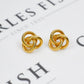 Pre-Owned 9ct Gold Knot Stud Earrings