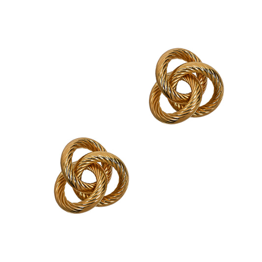 Pre-Owned 9ct Gold Knot Stud Earrings