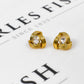 Pre-Owned 9ct Gold Oval CZ Swirl Stud Earrings