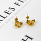 Pre-Owned 9ct Gold Oval CZ Swirl Stud Earrings