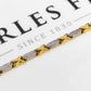 Pre-Owned 9ct Gold 2 Tone X & Faceted Link Bracelet 7.5 Inch