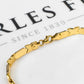 Pre-Owned 9ct Gold 2 Tone X & Faceted Link Bracelet 7.5 Inch