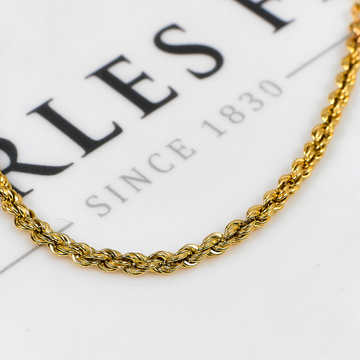 Pre-Owned 9ct Gold Rope Chain Bracelet 7 Inch
