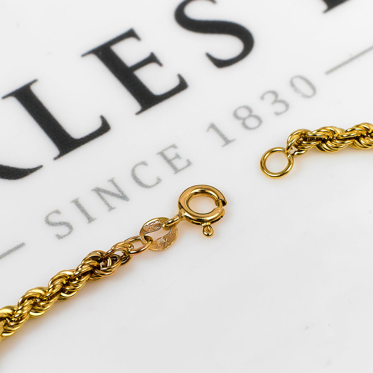 Pre-Owned 9ct Gold Rope Chain Bracelet 7 Inch