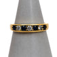 Pre-Owned 18ct Gold 4 Sapphire & 3 Diamond Ring Size N.5