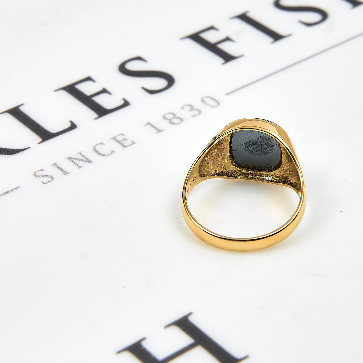 Pre-Owned 9ct Gold Intaglio Hematite Signet Ring Size S
