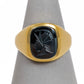 Pre-Owned 9ct Gold Intaglio Hematite Signet Ring Size S