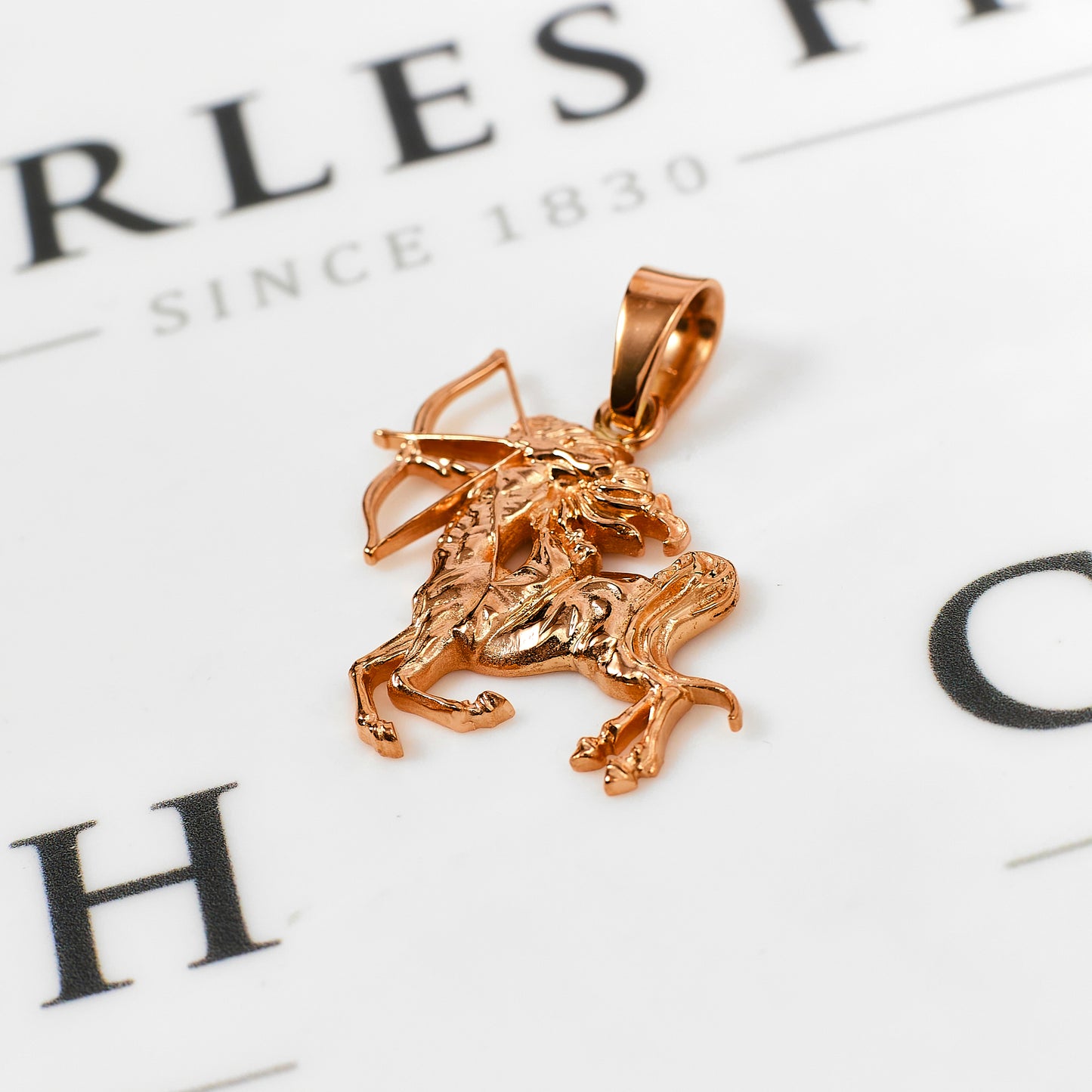 Pre-Owned 14ct Rose Gold Sagittarius Zodiac Pendant