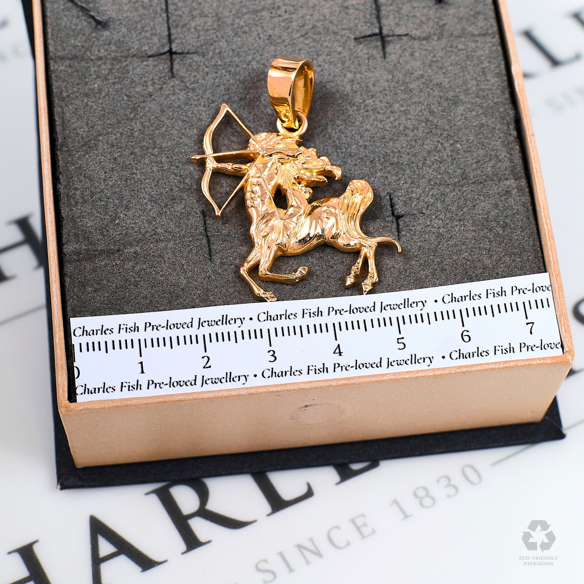 Pre-Owned 14ct Rose Gold Sagittarius Zodiac Pendant