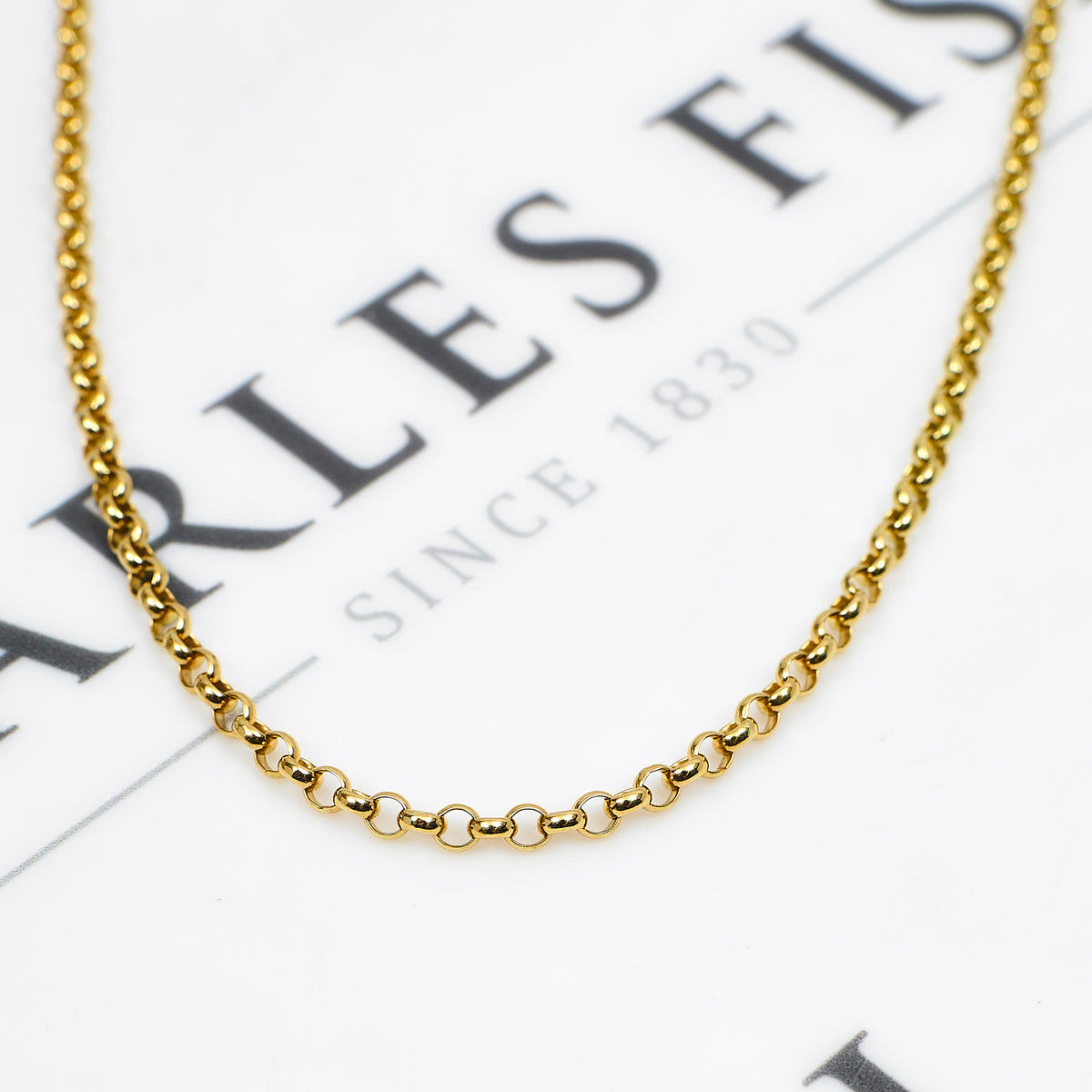 Pre-Owned 9ct Gold Belcher Chain Necklace 34 Inch