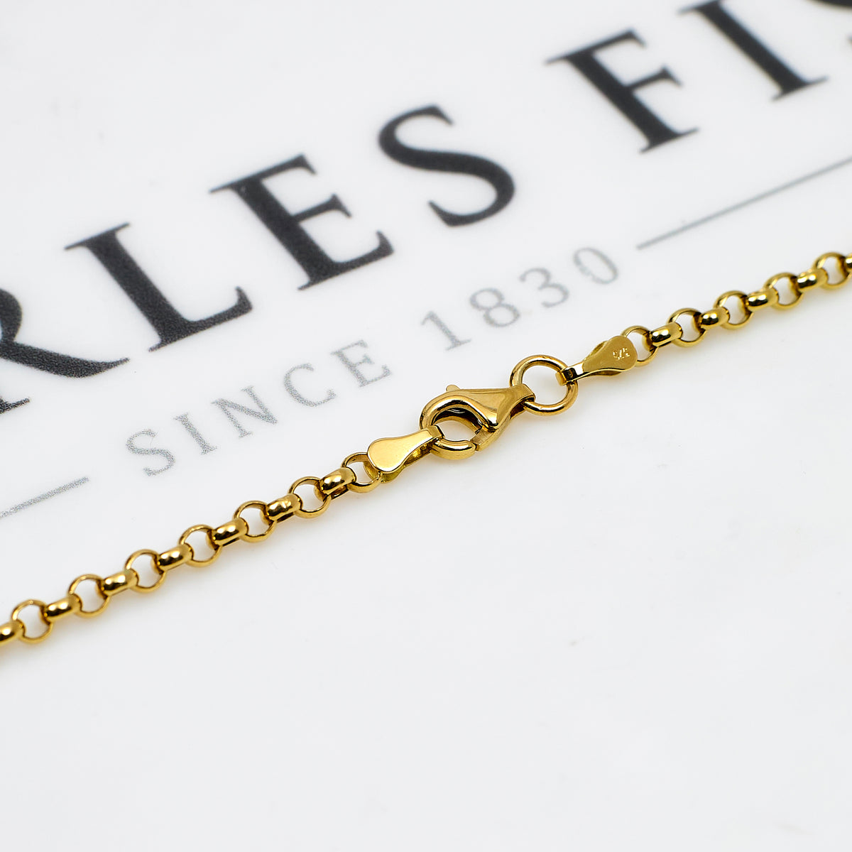 Pre-Owned 9ct Gold Belcher Chain Necklace 34 Inch