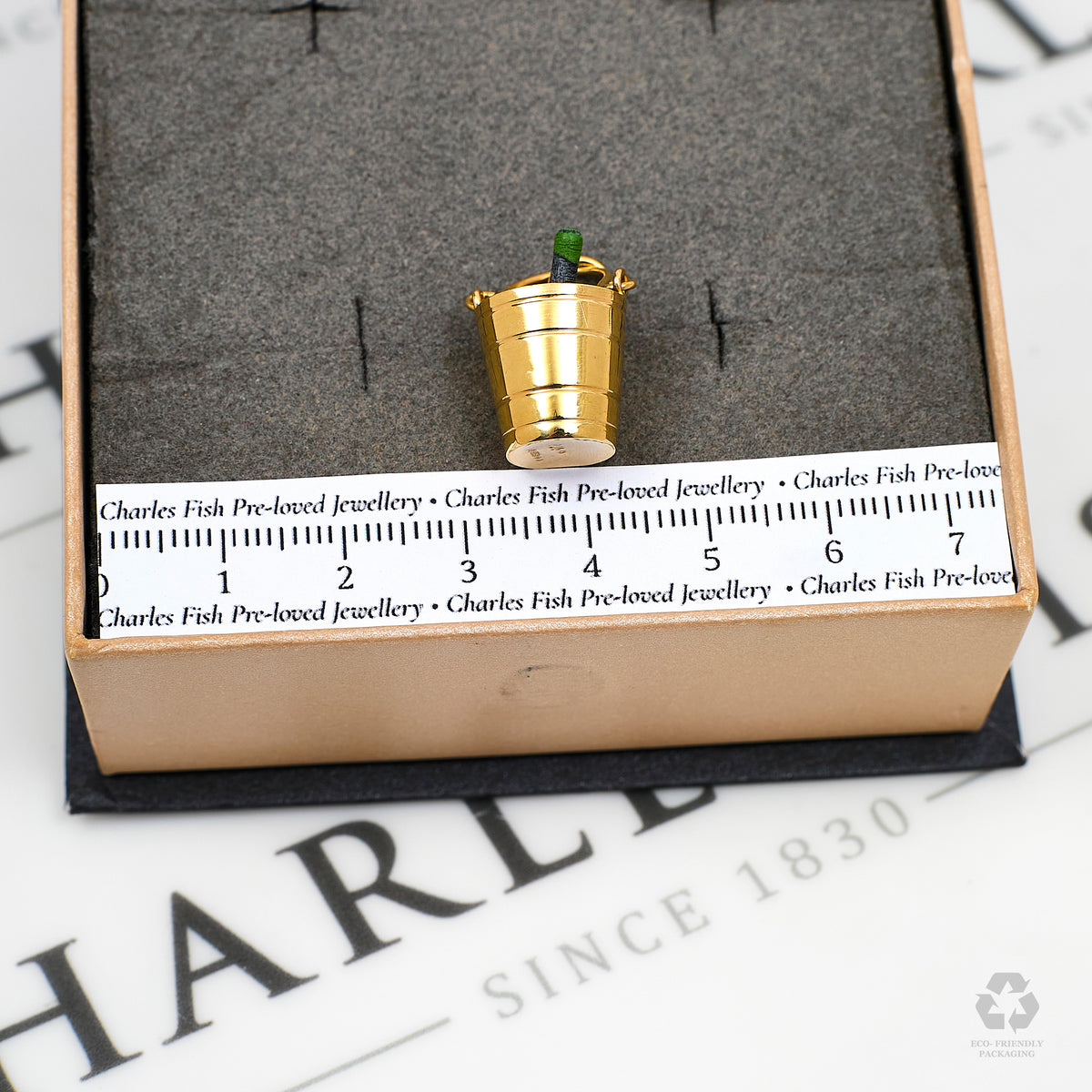 Pre-Owned 9ct Gold Champagne Bottle & Bucket Charm