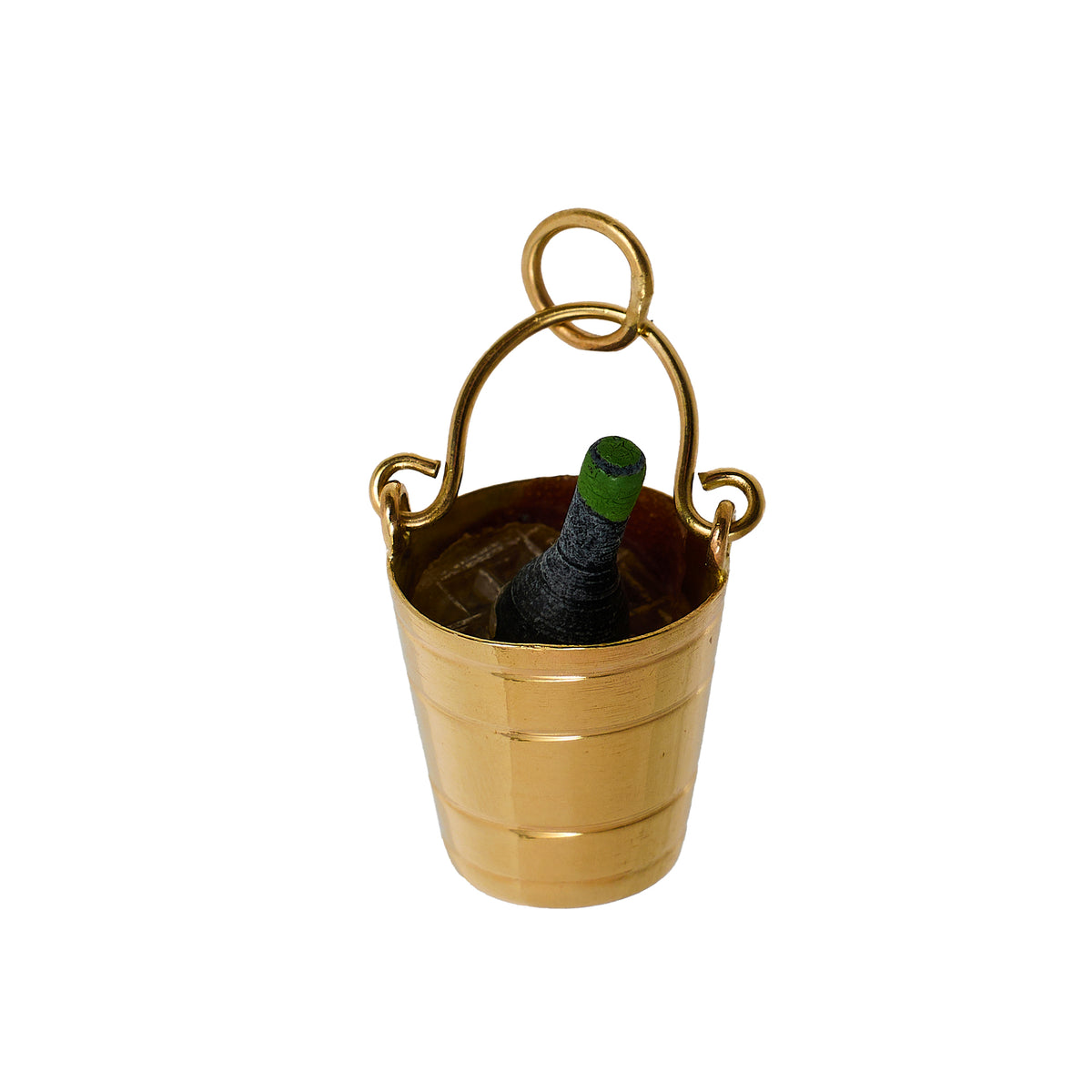Pre-Owned 9ct Gold Champagne Bottle & Bucket Charm