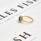Pre-Owned 9ct Gold Sapphire & CZ Cluster Ring Size N