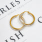 Pre-Owned 14ct Gold 2 Tone Creole Hoop Earrings