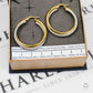 Pre-Owned 14ct Gold 2 Tone Creole Hoop Earrings