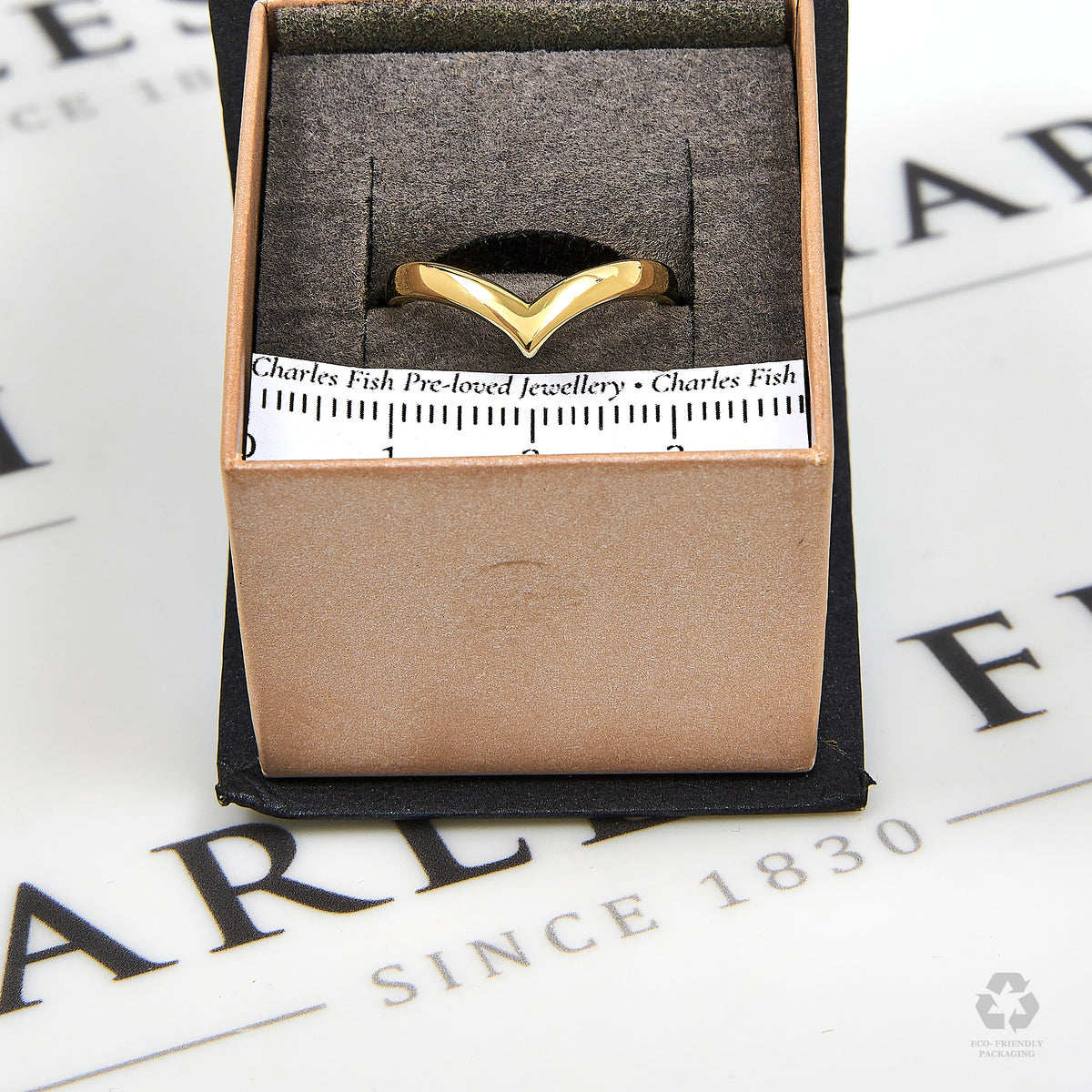 Pre-Owned 9ct Gold Wishbone Ring Size Q
