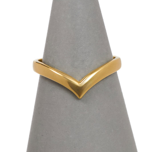 Pre-Owned 9ct Gold Wishbone Ring Size Q
