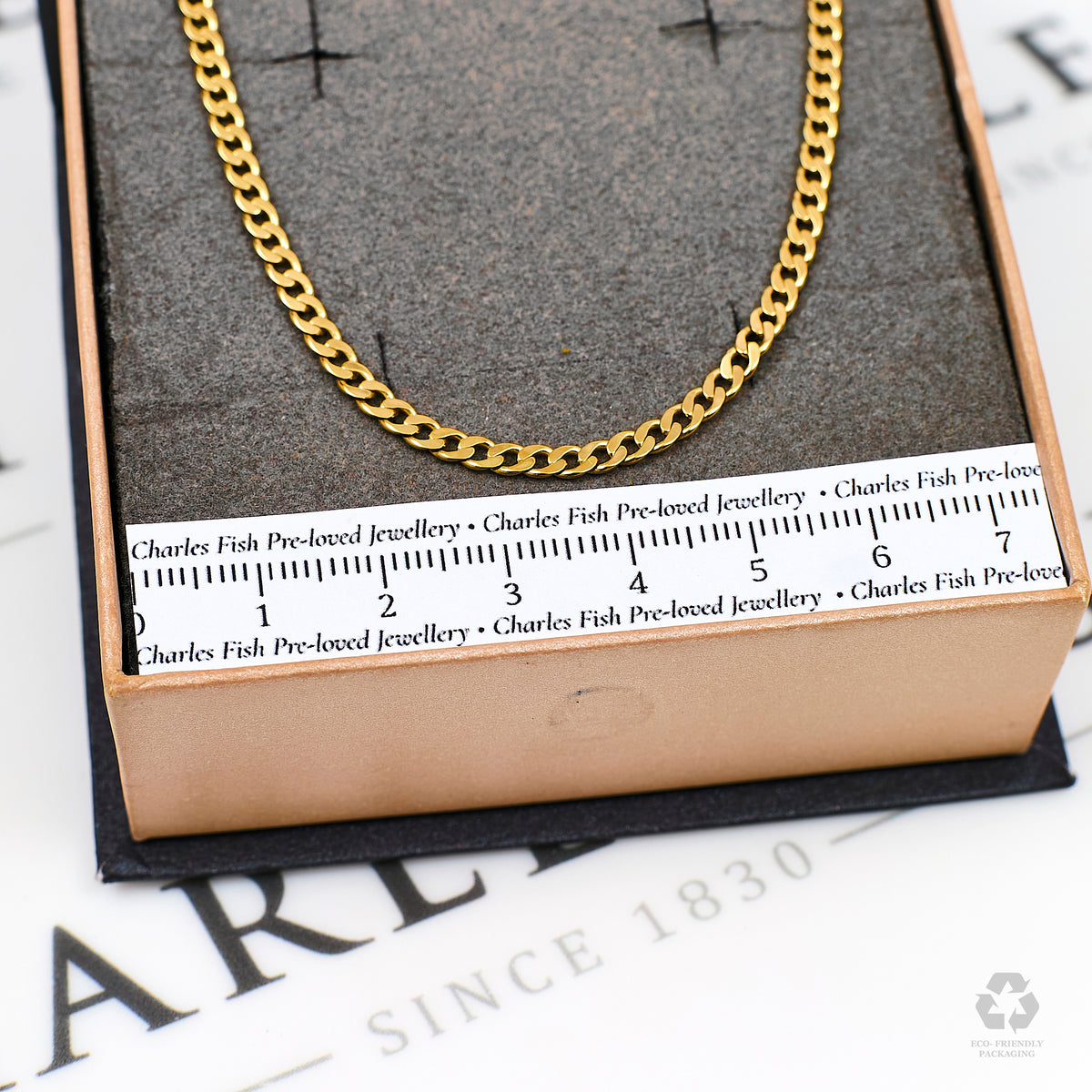Pre-Owned 9ct Gold Curb Chain Bracelet 7.5 Inch