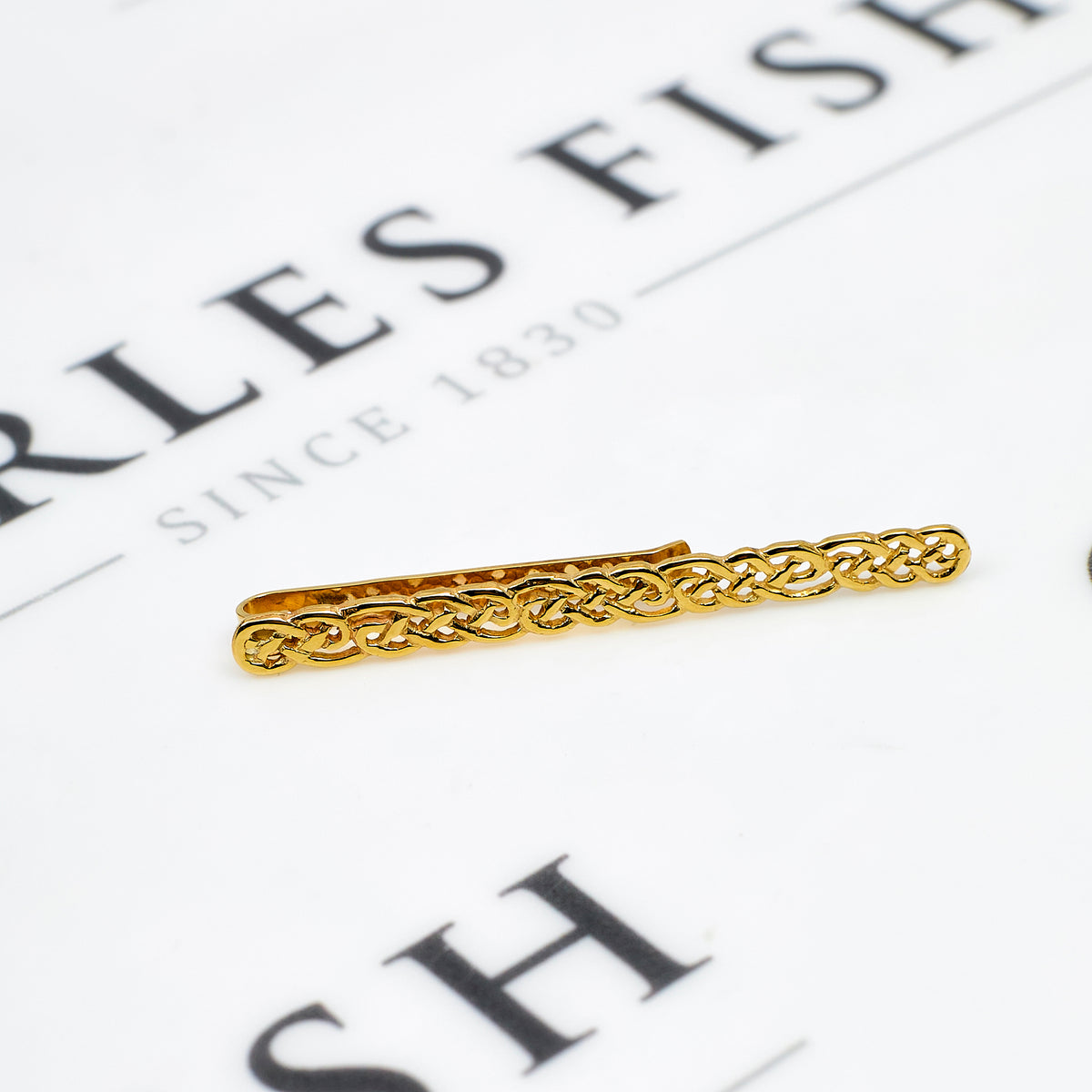 Pre-Owned 9ct Gold Celtic Knot Design Tie Slide