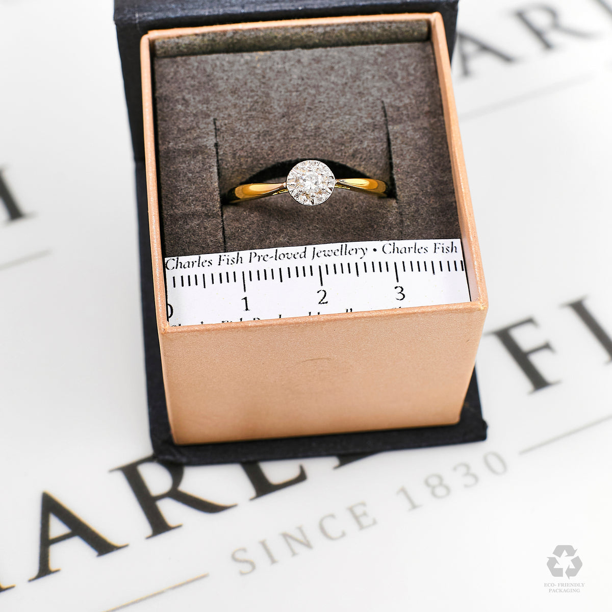 Pre-Owned 9ct Gold Diamond Ring Size Q