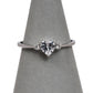 Pre-Owned 9ct White Gold Heart CZ Dress Ring Size O