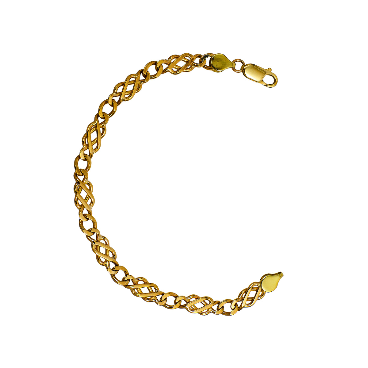 Pre-Owned 9ct Gold Celtic Knot Link Bracelet 7 Inch