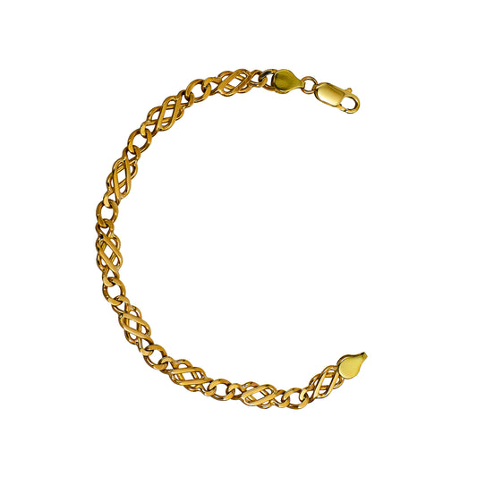 Pre-Owned 9ct Gold Celtic Knot Link Bracelet 7 Inch