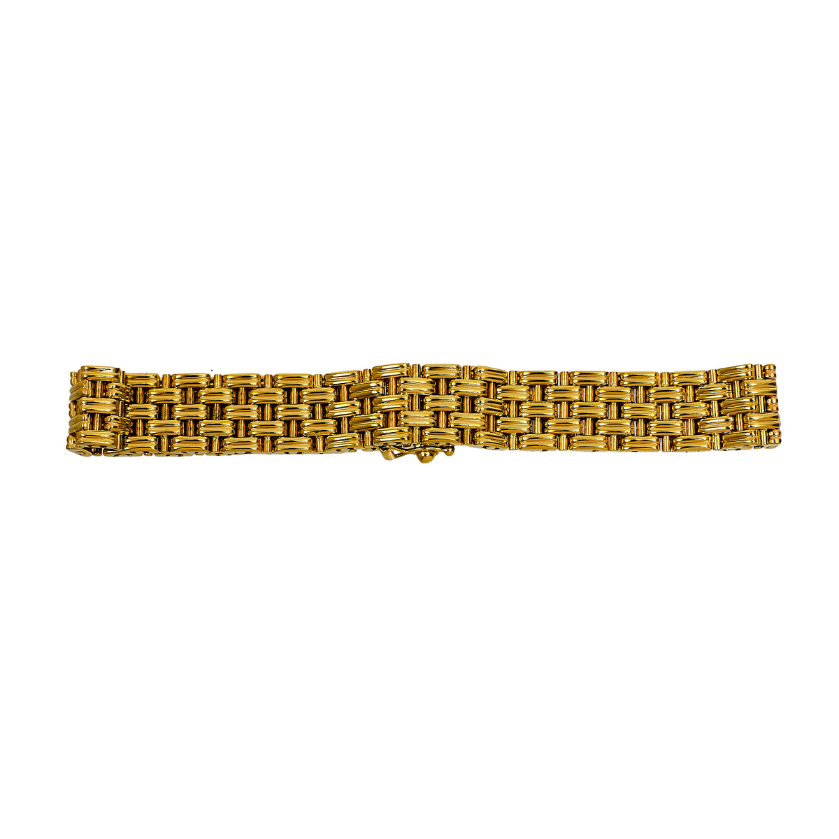 Pre-Owned 9ct Gold Brick Link Bracelet 7 Inch
