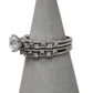 Pre-Owned 18ct White Gold CZ 2 Ring SET Size J.5 & K