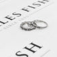 Pre-Owned 18ct White Gold CZ 2 Ring SET Size J.5 & K