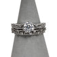 Pre-Owned 18ct White Gold CZ 2 Ring SET Size J.5 & K