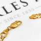 Pre-Owned 9ct Gold 2 Tone Figaro Chain Bracelet 7.5 Inch