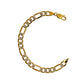 Pre-Owned 9ct Gold 2 Tone Figaro Chain Bracelet 7.5 Inch