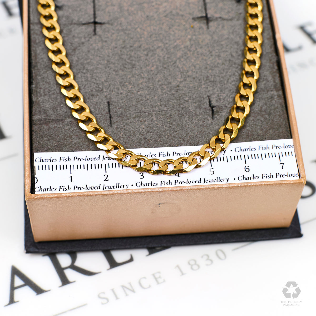 Pre-Owned 9ct Gold Curb Chain Necklace 16 Inch