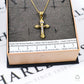 Pre-Owned 14ct Gold 2 Tone Crucifix Pendant & Chain 17 Inch