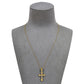 Pre-Owned 14ct Gold 2 Tone Crucifix Pendant & Chain 17 Inch