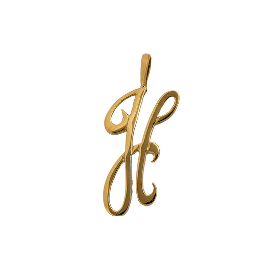 Pre Owned 9ct Gold Letter H Initial Pendant
