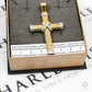 Pre-Owned 9ct Gold CZ Patterned Cross Pendant
