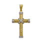 Pre-Owned 9ct Gold CZ Patterned Cross Pendant