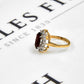 Pre-Owned 9ct Gold Glass Filled Ruby & Diamond Cluster Ring