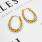 Pre-Owned 9ct Gold 2 Tone Twist Design Creole Hoop Earrings