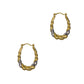 Pre-Owned 9ct Gold 2 Tone Twist Design Creole Hoop Earrings
