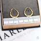 Pre-Owned 9ct Gold Faceted Hoop Earrings